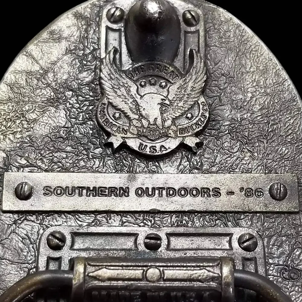 Belt Buckle 1986 Brass Southern Outdoors Fishing Hunting Great American Buckle C